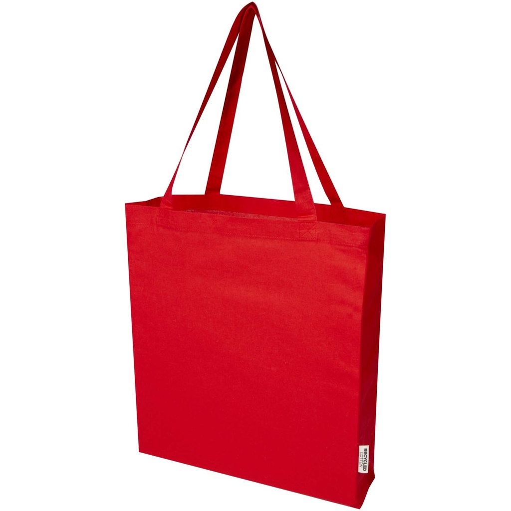 Madras torba na zakupy z bawełny z recyklingu z certyfikatem GRS 140 g/m² z dnem 12L 120733 - Czerwony