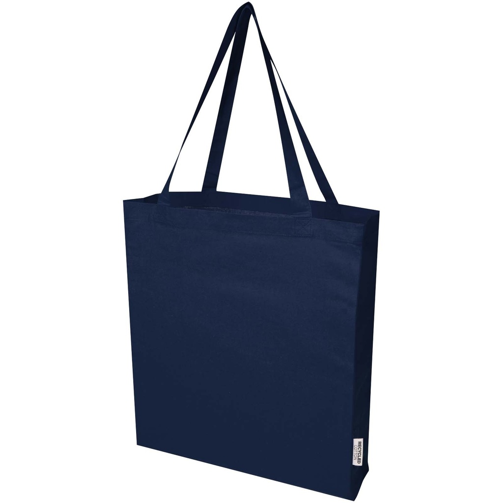 Madras torba na zakupy z bawełny z recyklingu z certyfikatem GRS 140 g/m² z dnem 12L 120733 - Granatowy