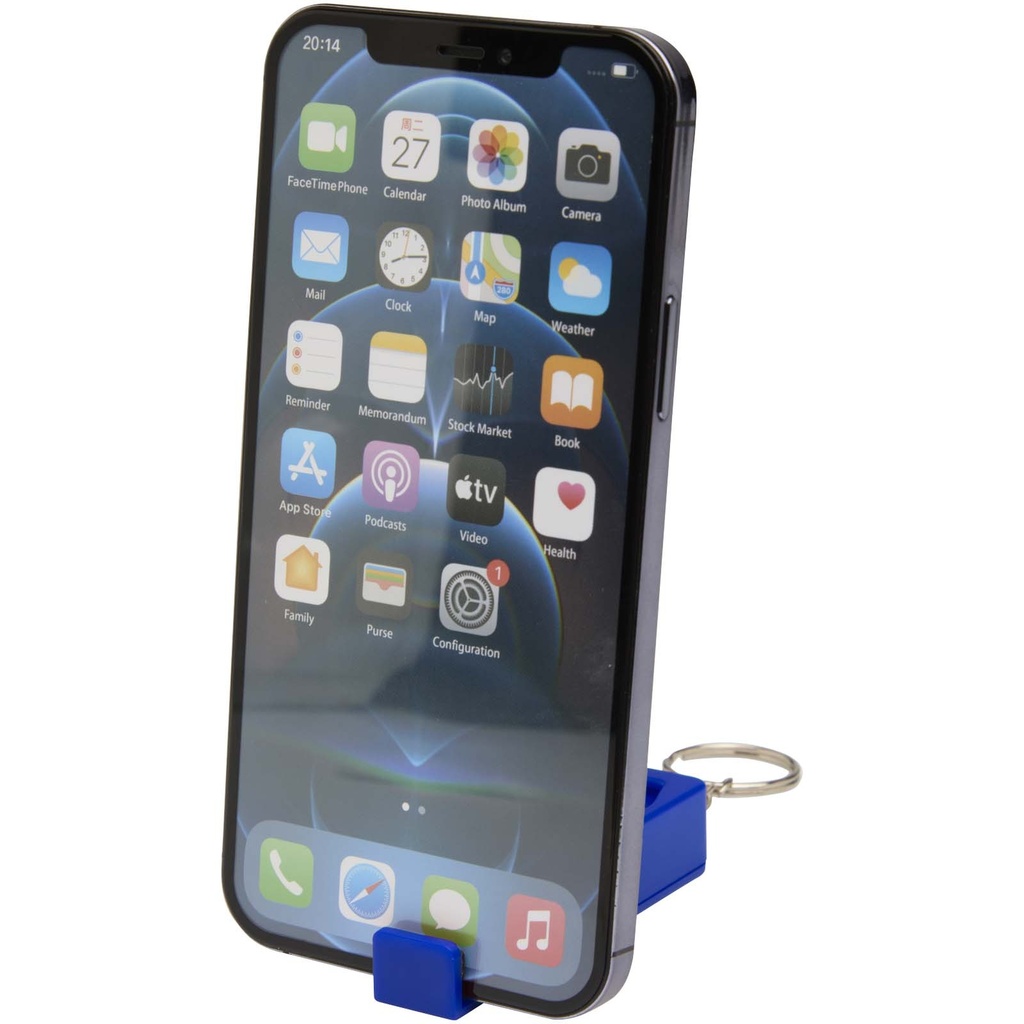 Aggia podstawka pod telefon z recyklingowanego tworzywa sztucznego z sensoryczną zabawką antystresową 124460 - Królewski niebieski