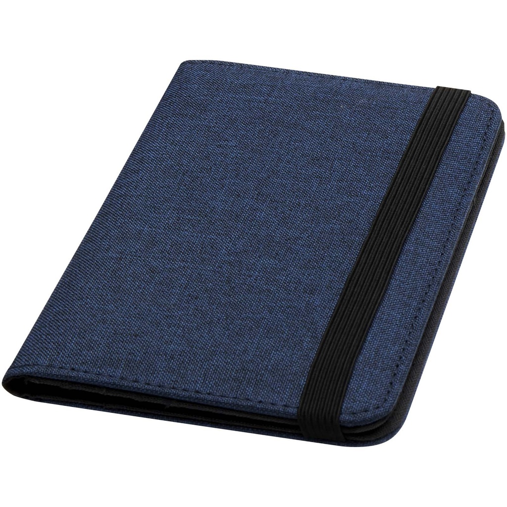Ross etui na paszport RPET RFID wykonane z materiałów z recyklingu z certyfikatem GRS 130058 - Melanż granatowy
