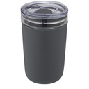 Szklany kubek Bello o pojemności 420 ml z zewnętrzną ścianką z plastiku z recyklingu 100675 - Szary