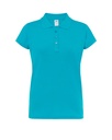 Koszulka Polo Damska Slim Bawelniana Pique JHK511 - Turquoise