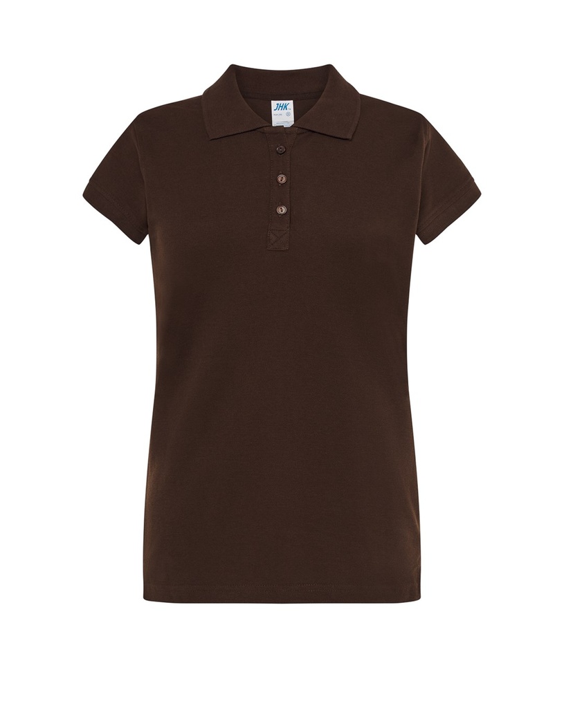 Koszulka Polo Damska Slim Bawelniana Pique JHK511 - Chocolate