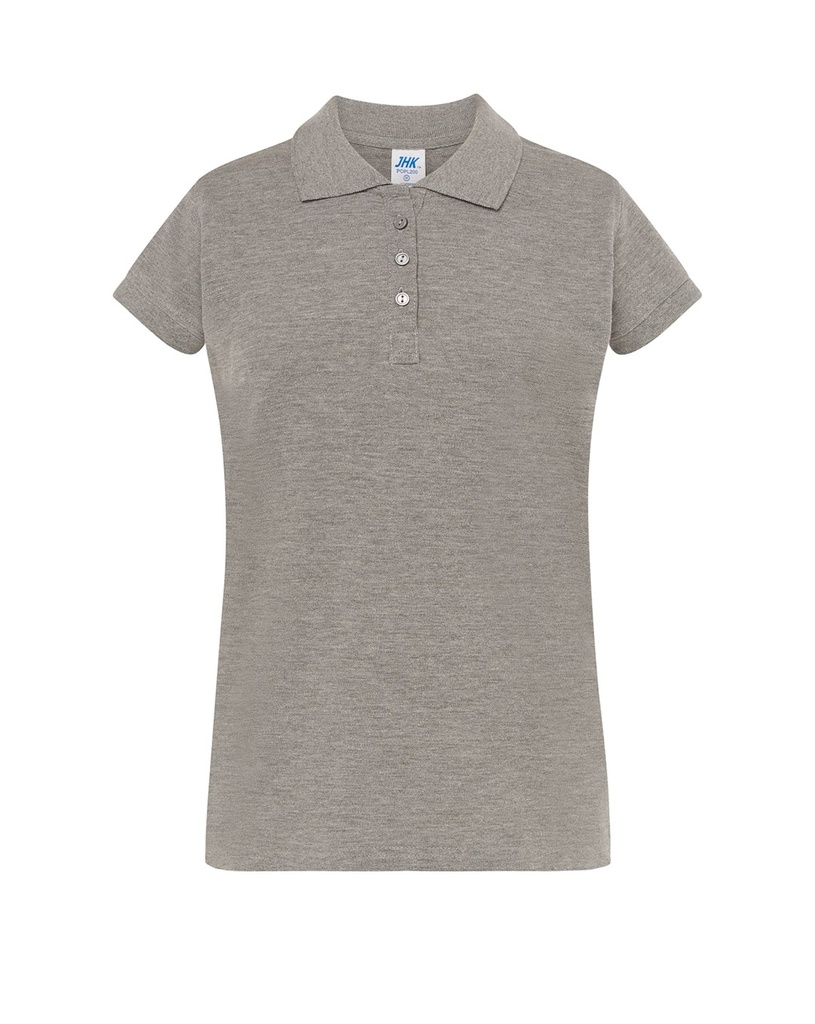 Koszulka Polo Damska Slim Bawelniana Pique JHK511 - Grey Melange
