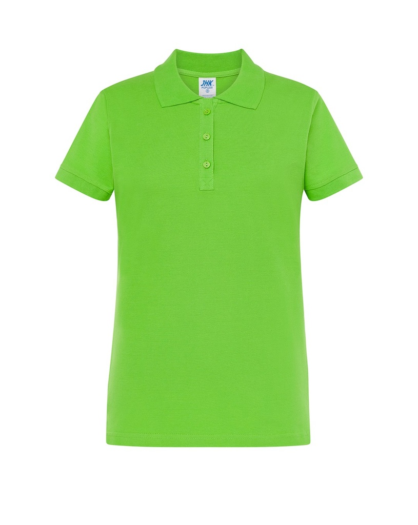 Koszulka Polo Damska Slim Bawelniana Pique JHK511 - Lime