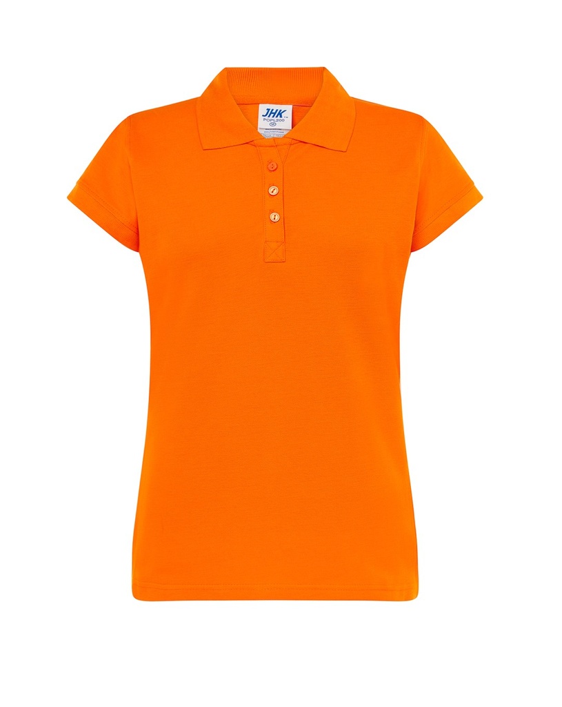 Koszulka Polo Damska Slim Bawelniana Pique JHK511 - Orange