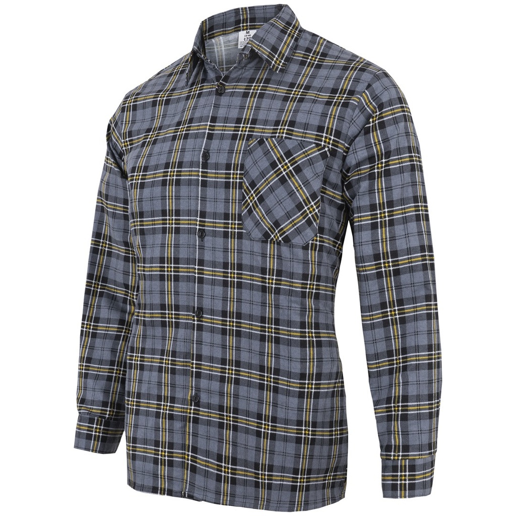 T-shirt Bawełniany KOSZULA FLANELOWA - SZARA