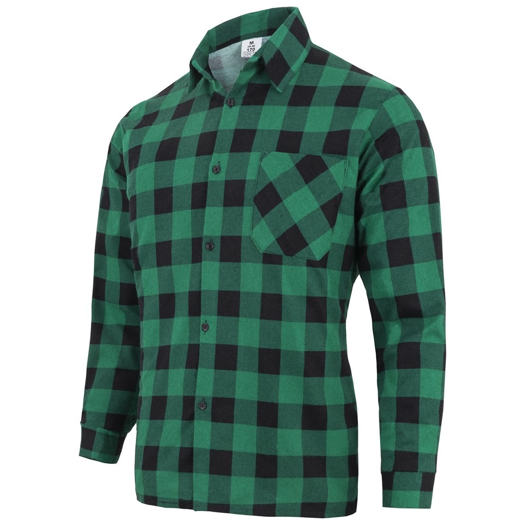 T-shirt Bawełniany KOSZULA FLANELOWA - ZIELONA