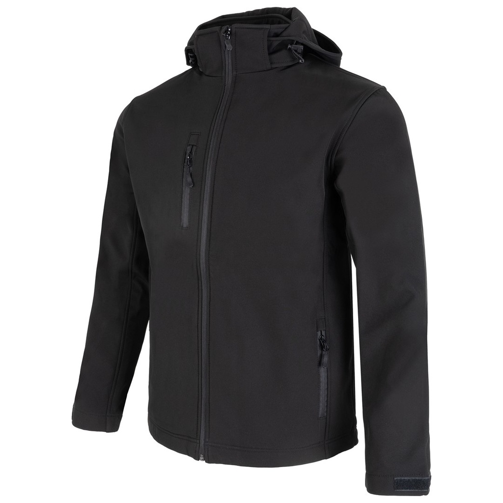 Bluza z Kapturem Rozpinana Poliestrowa MOONTEX SOFTSHELL KING - Black