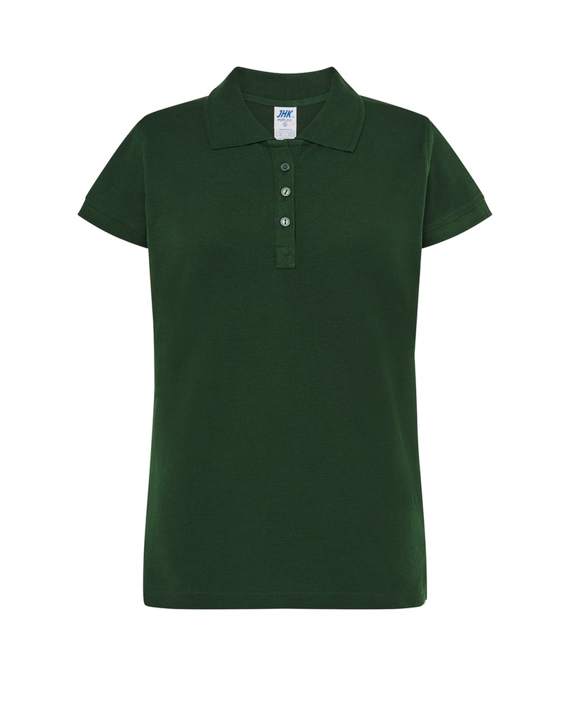 Koszulka Polo Damska Slim Bawelniana Pique POPL 200 - Bottle Green