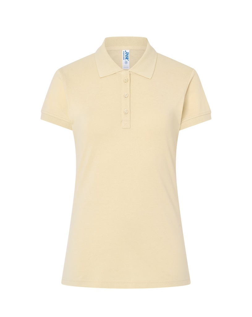 Koszulka Polo Damska Slim Bawelniana Pique JHK511 - Buttercream