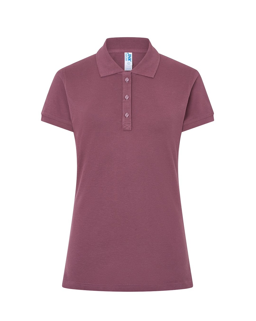 Koszulka Polo Damska Slim Bawelniana Pique JHK511 - Dusty Purple
