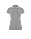 Koszulka Polo Damska Slim Bawelniana Pique POPL 200 - Grey melange/White
