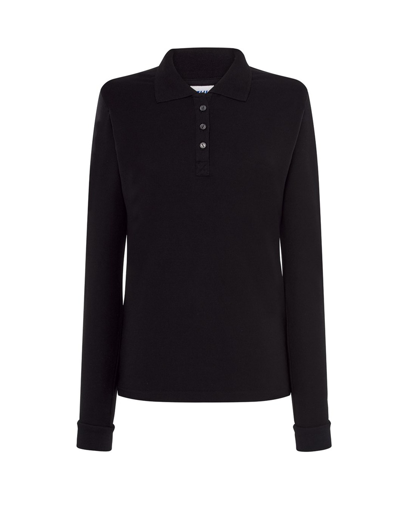 Koszulka Polo Damska Slim POPL 200 LS - Black