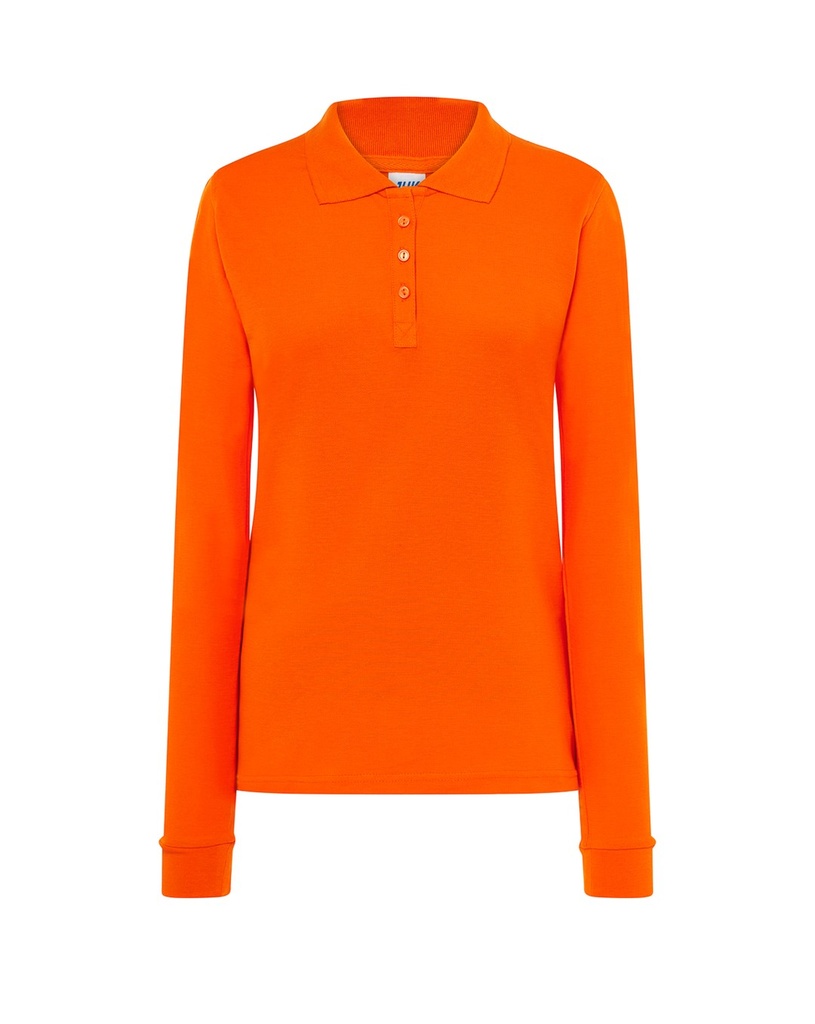 Koszulka Polo Damska Slim POPL 200 LS - Orange