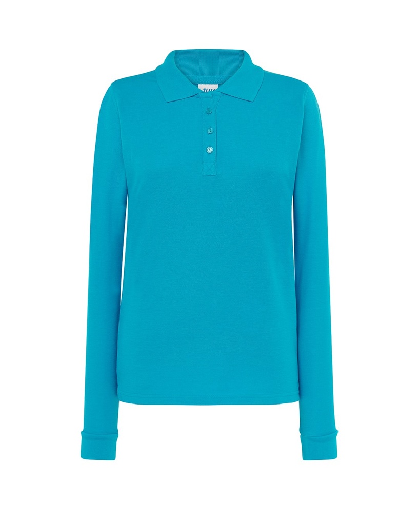 Koszulka Polo Damska Slim POPL 200 LS - Turquoise