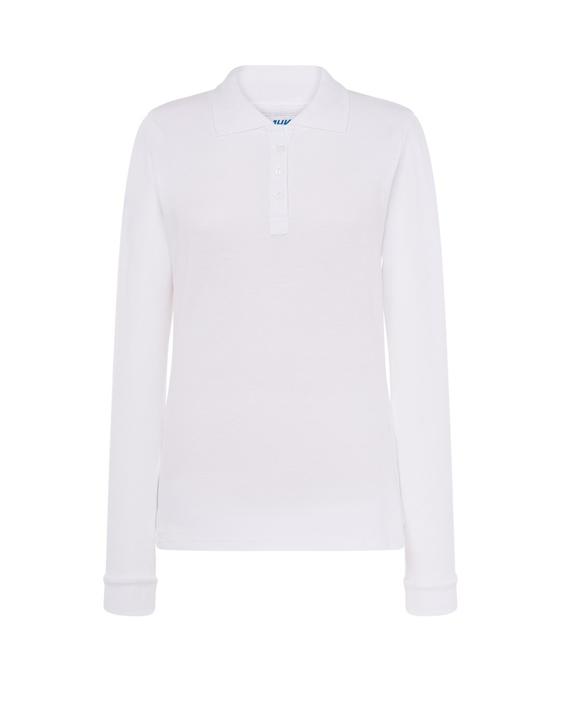 Koszulka Polo Damska Slim POPL 200 LS - White