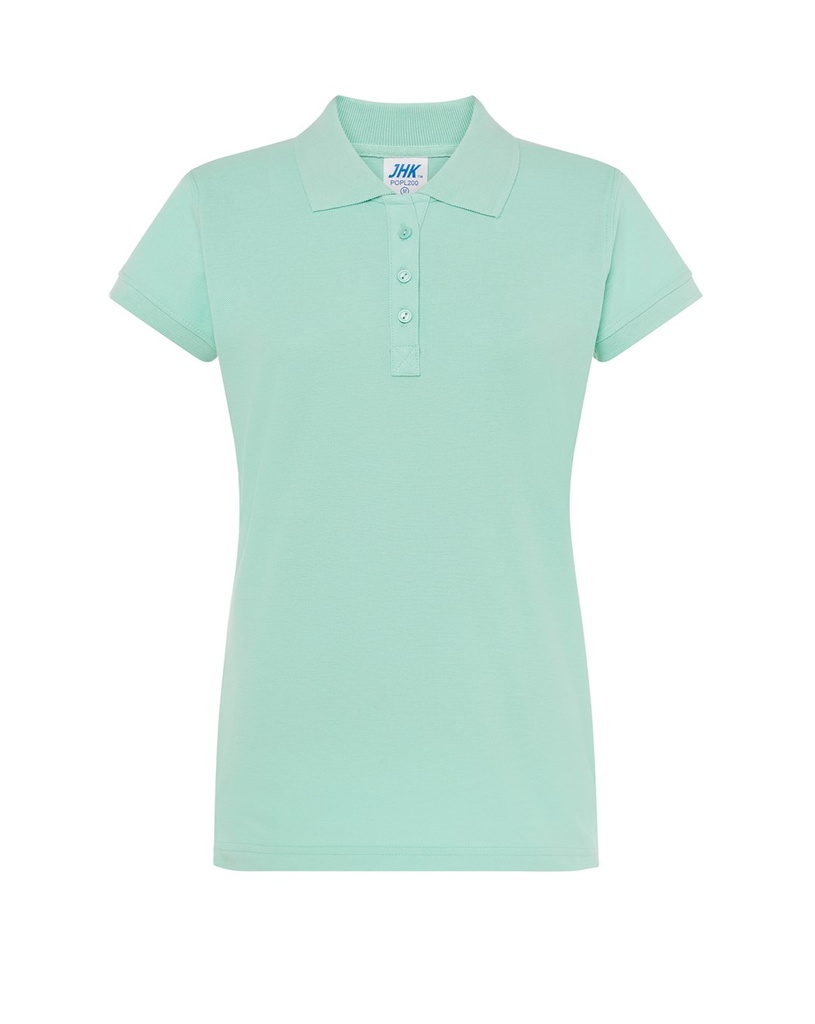 Koszulka Polo Damska Slim Bawelniana Pique POPL 200 - Mint Green