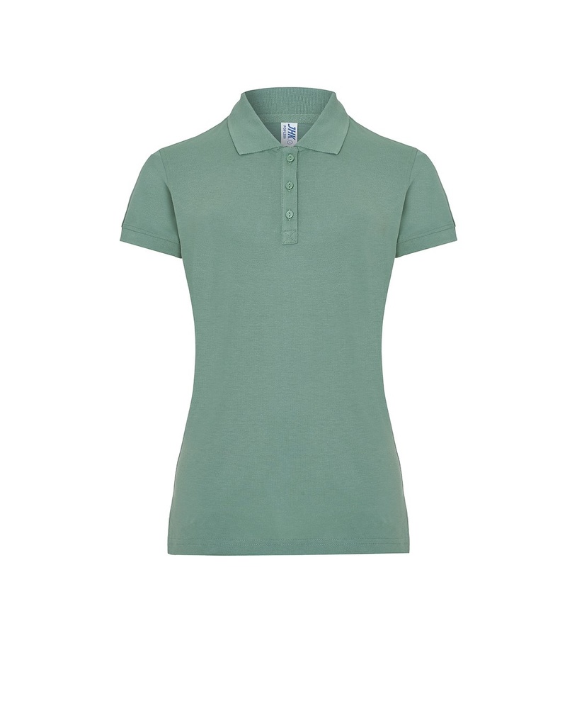 Koszulka Polo Damska Slim Bawelniana Pique JHK511 - MOSS GREEN