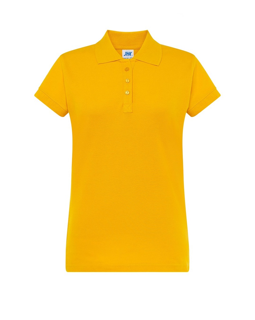 Koszulka Polo Damska Slim Bawelniana Pique JHK511 - Mustard