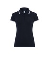 Koszulka Polo Damska Slim Bawelniana Pique POPL 200 - Navy/White