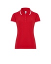 Koszulka Polo Damska Slim Bawelniana Pique POPL 200 - Red/White