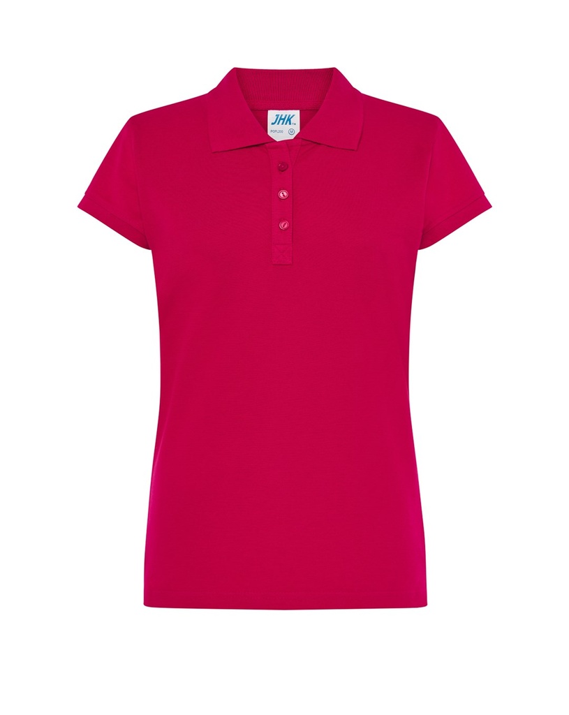 Koszulka Polo Damska Slim Bawelniana Pique JHK511 - Raspberry