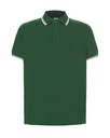 Koszulka Polo Klasyczna Bawelniana Pika JHK510 - Bottle Green/White