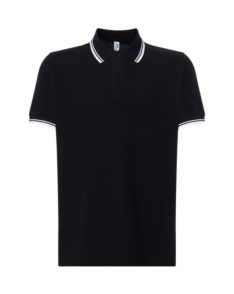 Koszulka Polo Klasyczna Bawelniana Pika JHK510 - Black/White