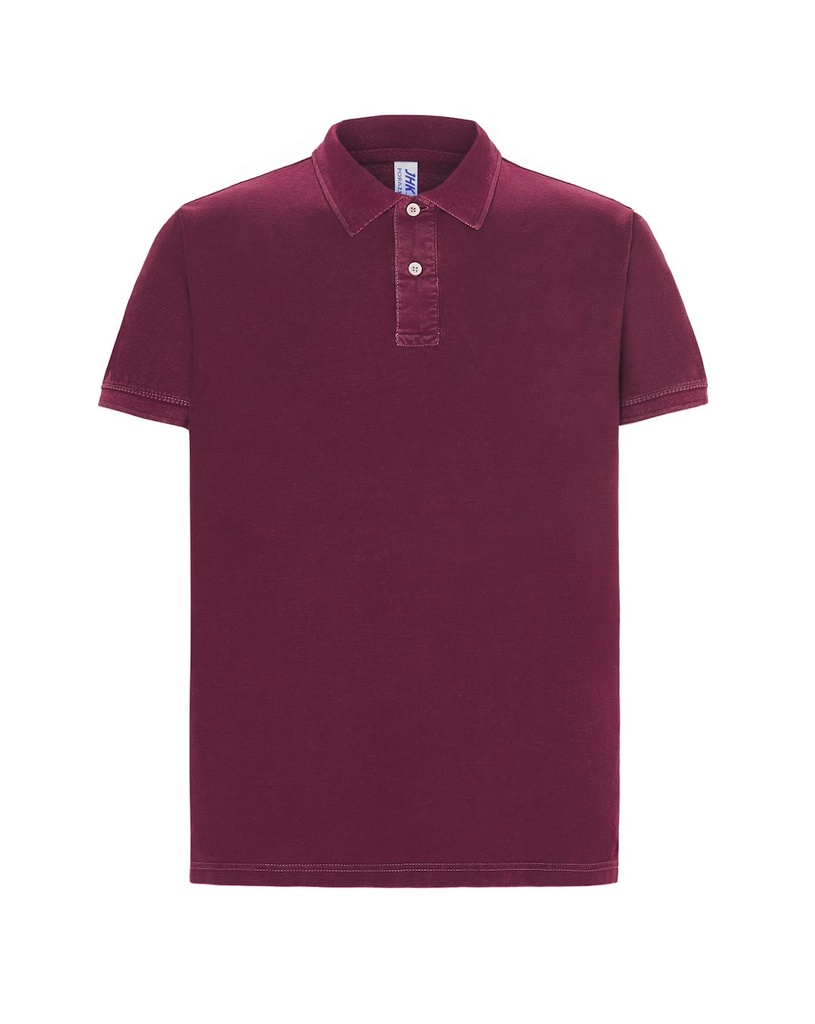 Koszulka Polo Klasyczna Bawelniana Pika JHK510 - Burgundy Wash