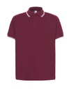 Koszulka Polo Klasyczna Bawelniana Pika JHK510 - Burgundy/White