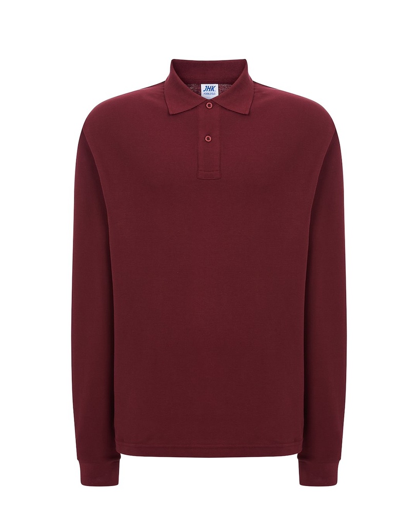 T-shirt Slim z Długim Rękawem Bawełniany PORA 210 LS - Burgundy