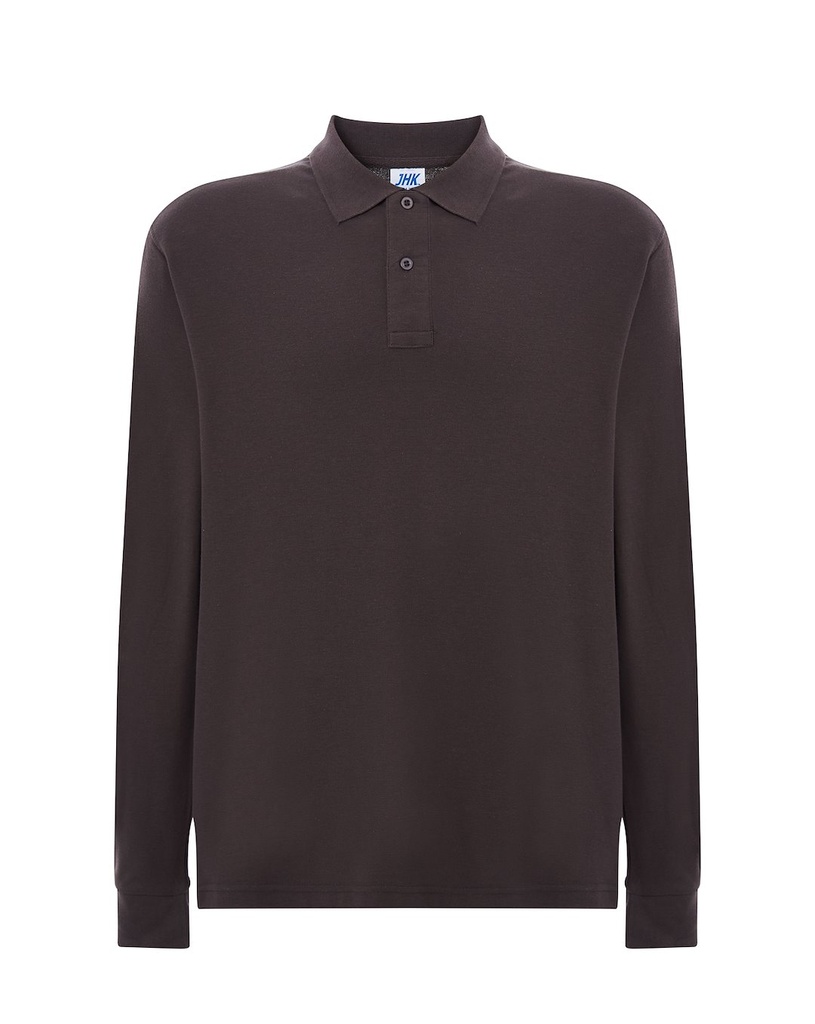 T-shirt Slim z Długim Rękawem Bawełniany PORA 210 LS - Graphite