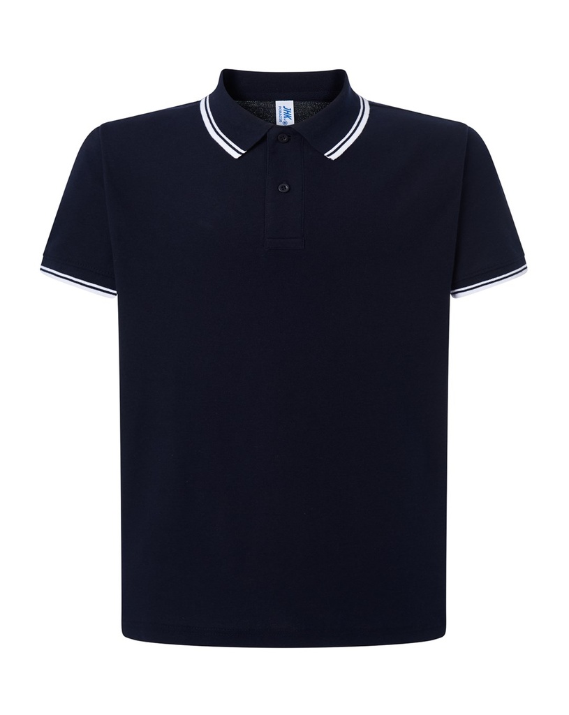 Koszulka Polo Klasyczna Bawelniana Pika JHK510 - Navy/White