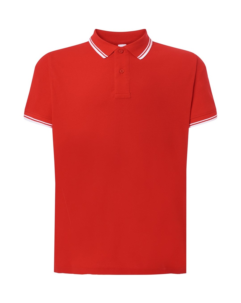 Koszulka Polo Klasyczna Bawelniana Pika JHK510 - Red/White