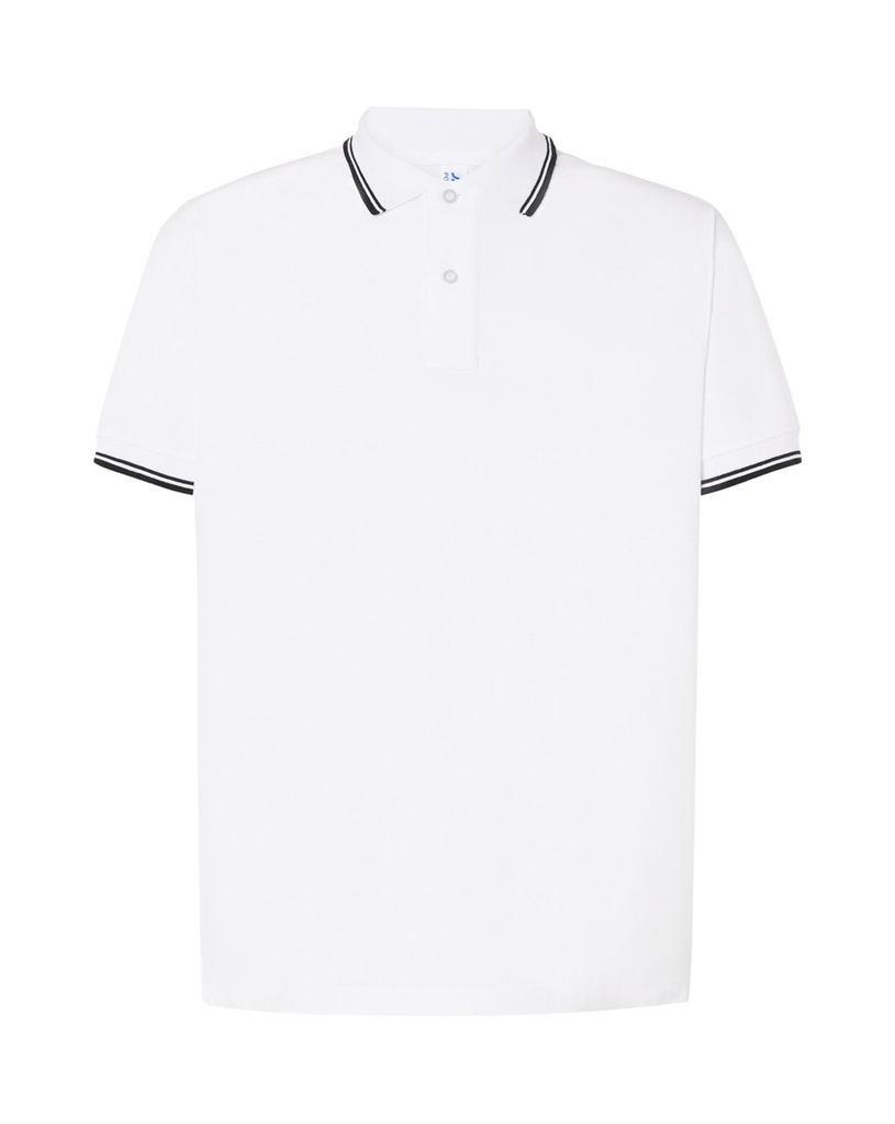 Koszulka Polo Klasyczna Bawelniana Pika PORA 210 - White/Black