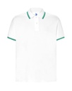 Koszulka Polo Klasyczna Bawelniana Pika JHK510 - White/Kelly Green