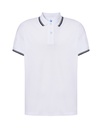 Koszulka Polo Klasyczna Bawelniana Pika JHK510 - White / Navy