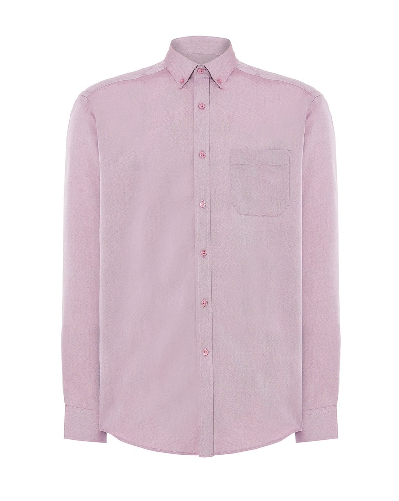 T-shirt Slim z Długim Rękawem Bawełniany SHA OXF - Burgundy