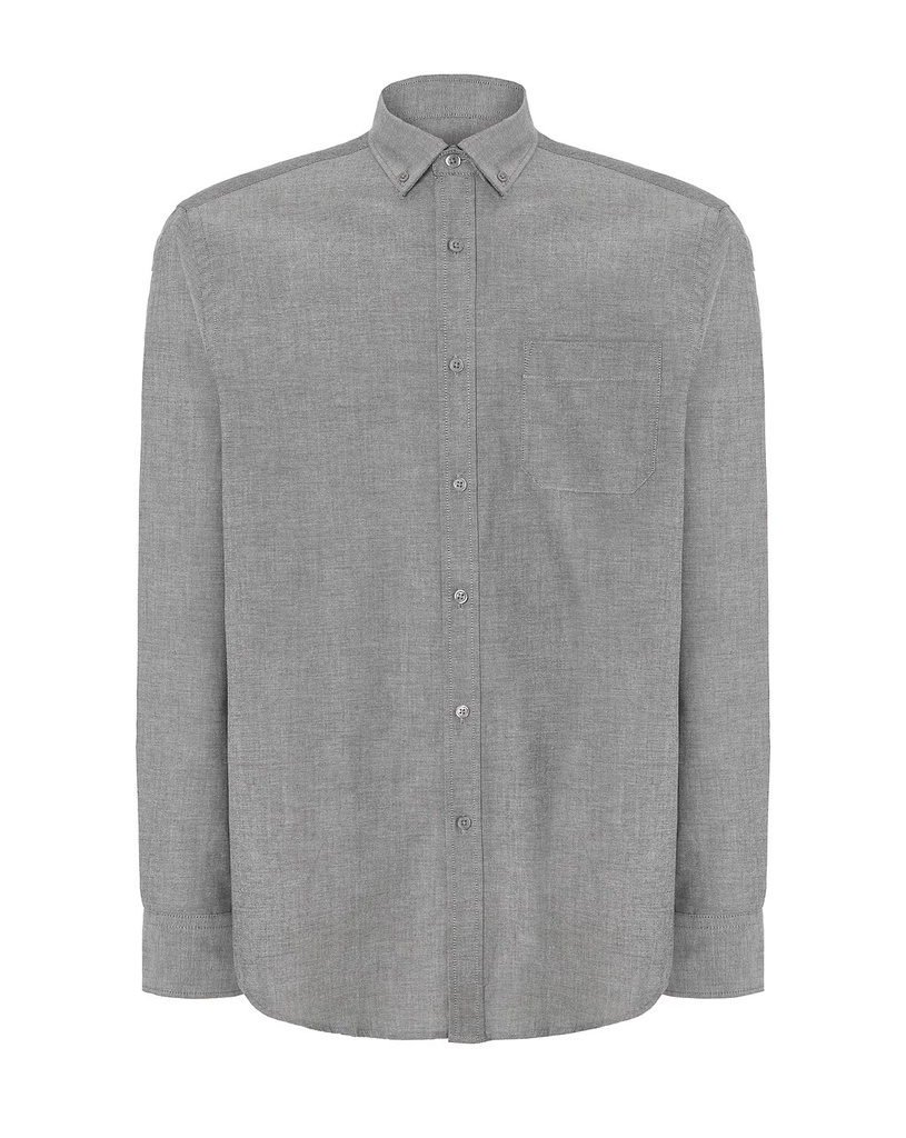 T-shirt Slim z Długim Rękawem Bawełniany SHA OXF - Dark Gray