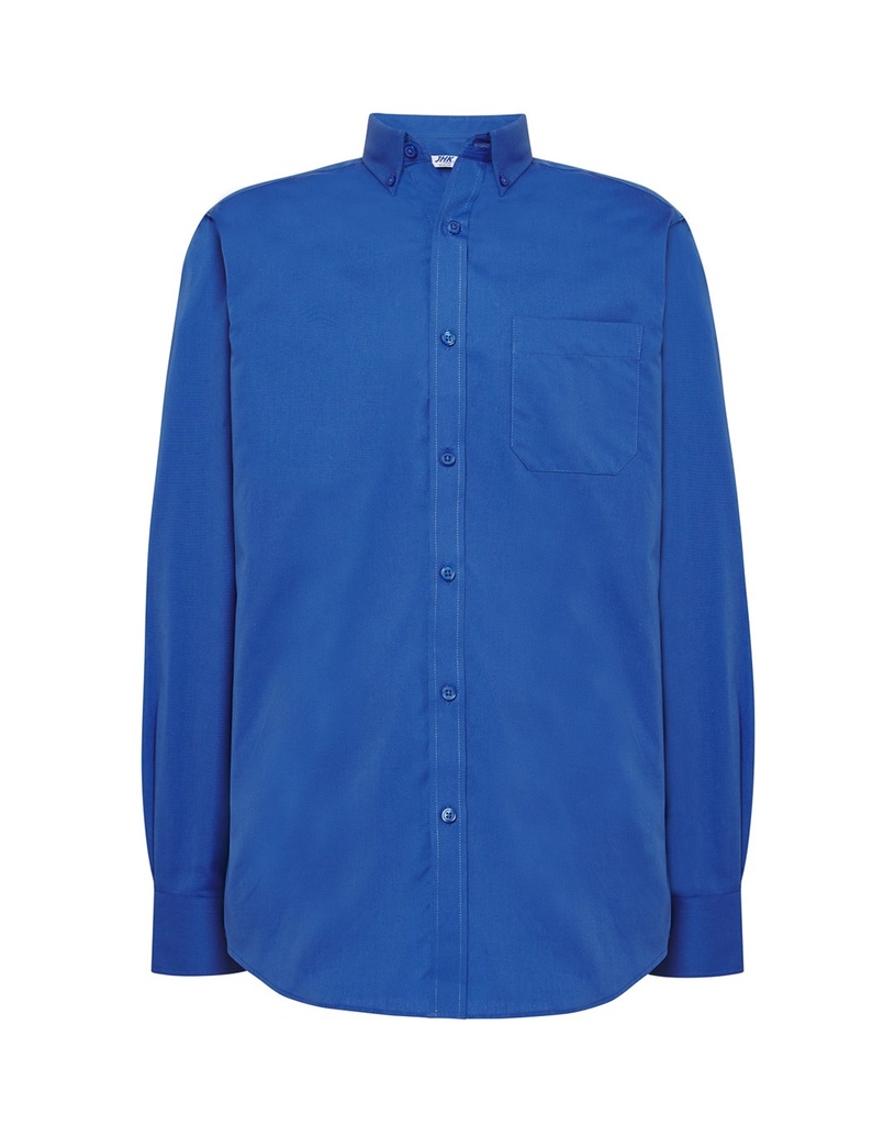 T-shirt Slim z Długim Rękawem Bawełniany SHA OXF - Royal Blue