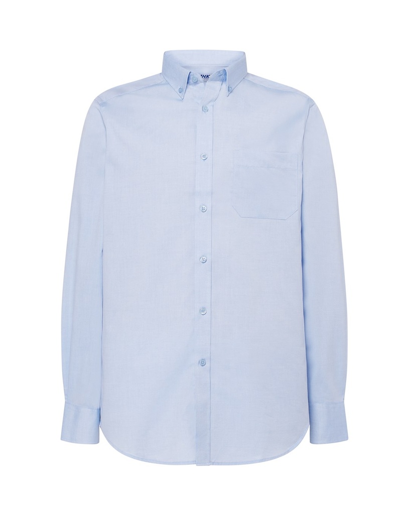 T-shirt Slim z Długim Rękawem Bawełniany SHA OXF - Sky Blue