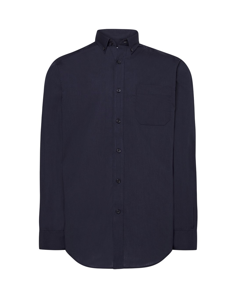 T-shirt Slim z Długim Rękawem Bawełniany SHA POP - Navy
