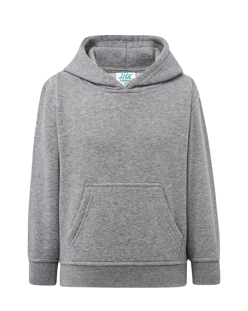 Bluza Dziecięca z Kapturem Rozpinana Poliestrowa SWRK KNG - Grey Melange