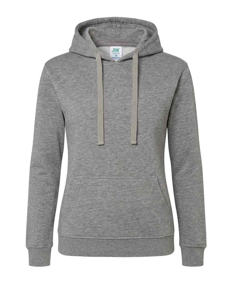 Bluza Damska Slim z Kapturem Poliestrowa SWUL KNG - Grey Melange