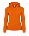 Bluza Damska Slim z Kapturem Poliestrowa SWUL KNG - Orange