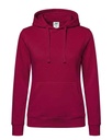 Bluza Damska Slim z Kapturem Poliestrowa SWUL KNG - Raspberry