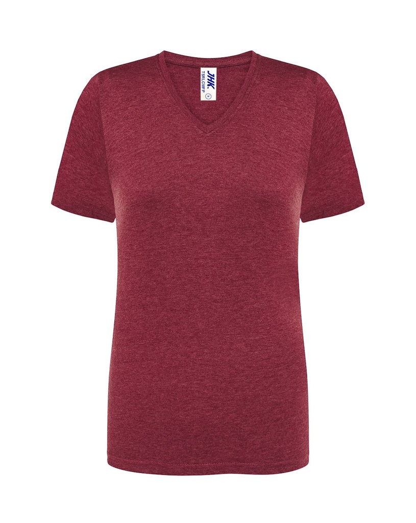 Koszulka Damska Slim Bawelniana JHK152 - Burgundy Heather