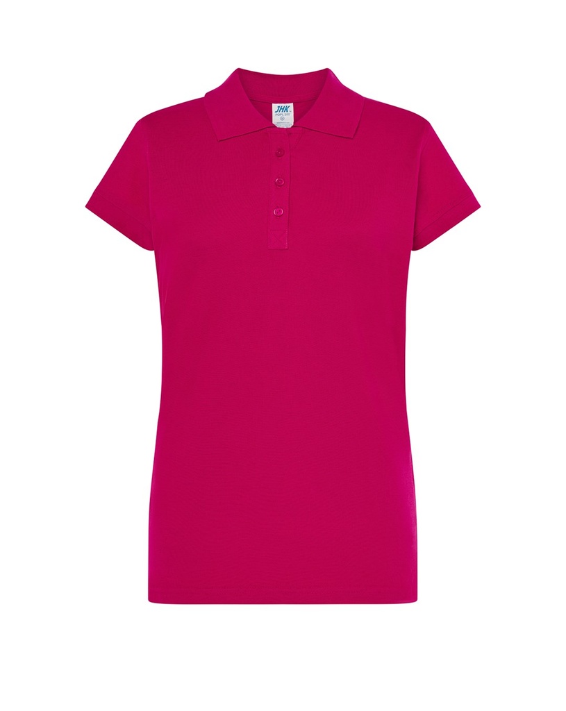 Koszulka Polo Damska Slim Bawelniana Pique JHK511 - Fuchsia