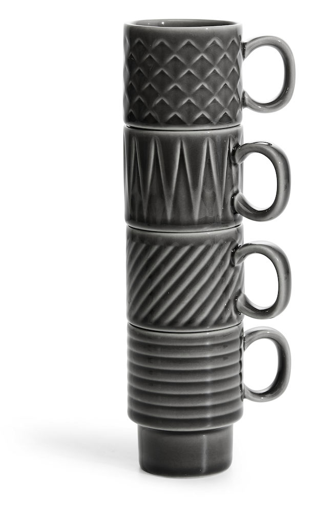 Filiżanka do espresso COFFEE & MORE 4-szt 5018070 - Szary